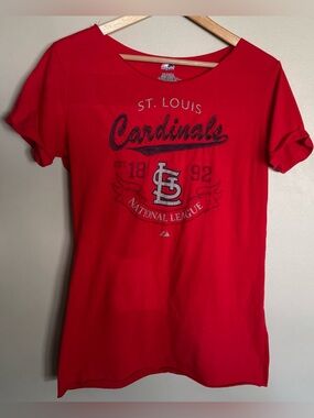 Majestic St. Louis Cardinals Red Graphic T-Shirt Women’s Large MLB Baseball Tee